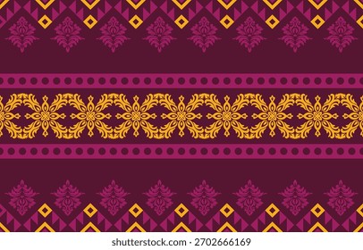 Elegante patrón sin costuras de damasco de lujo con adorno floral vintage, adecuado para Fondo de pantalla, embalaje, invitaciones de boda y diseño de tela.