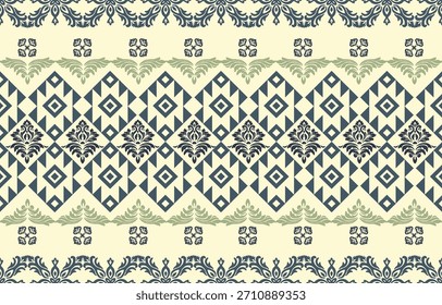 Elegant luxury damask seamless pattern with vintage floral ornament, suitable for wallpaper, packaging, wedding invitations, and fabric design.