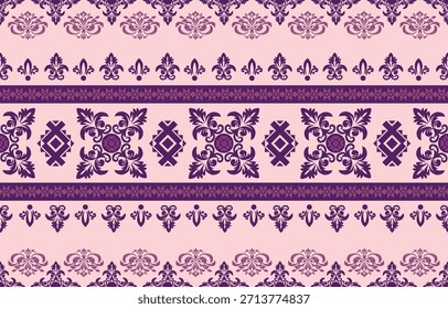 Elegante patrón sin costuras de damasco de lujo con adorno floral vintage, adecuado para Fondo de pantalla, embalaje, invitaciones de boda y diseño de tela.