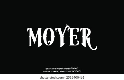 Elegant and luxury decorative alphabet display font vector. Curvy natural style typeface