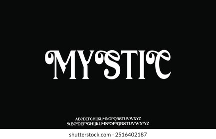 Elegant and luxury decorative alphabet display font vector. Curvy natural style typeface