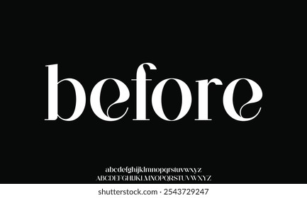 Elegant and luxury decorative alphabet display font vector. Curvy natural style typeface