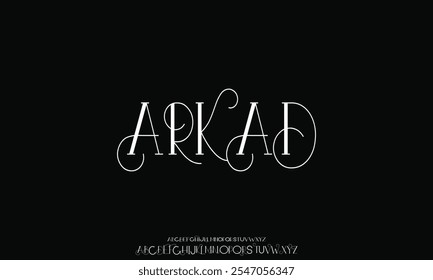 Elegant and luxury decorative alphabet display font vector. Curvy natural style typeface