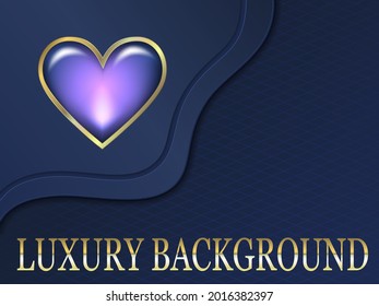 Elegant luxury design over blue background. Purple Heart.