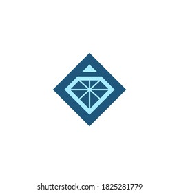 elegant and luxury diamond logo line art in square shape