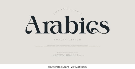 Elegant luxury display font vector for logo, headline, poster. Elegant wedding typography classic serif font decorative vintage retro. Creative vector illustration