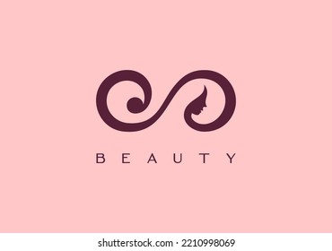 elegant and luxury eternal logo and face beauty symbol