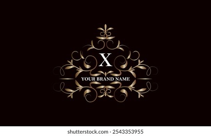 Elegant luxury floral letter X template design. Identity monogram, business sign, logo design. Vector illustration.