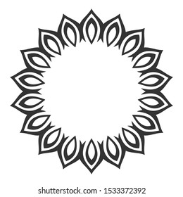Elegant luxury frame with ornate borders. Stylish round ornament with a place for your text isolated on white background.  Vector illustration.