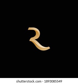 Elegant Luxury Golden letter R Vector logo design