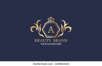 Elegant luxury initial letter A logo template for fashion, boutique, cafe, hotel, heraldry, jewelry and other vector illustrations
