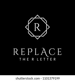 Elegant Luxury Initial Monogram Logo design inspiration with simple Art Deco Line 