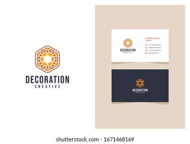 elegant luxury interior decoration logo with a business card