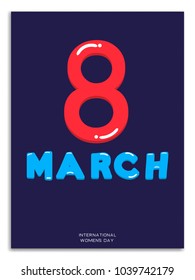 Elegant luxury international women's day 8 march card. Happy woman day layout template for advertising, menu, flyer, banner, card poster. 8 march.