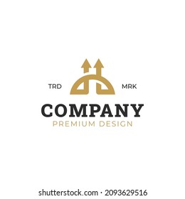 elegant luxury letter H hunting logo design for adventure with spear symbol, icon design