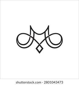 Elegant luxury letter M monogram logo vector template