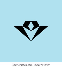 elegant luxury letter V diamond logo