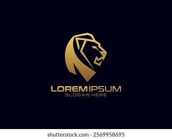 Elegant luxury lion king logo