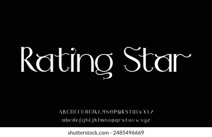 Elegant luxury minimalist alphabet display font vector with swoosh alternate style illustration. Beautiful sharp serif typography style