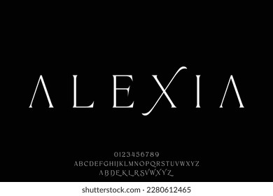 Elegant luxury minimalist serif display font vector with stylistic alternate