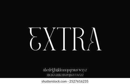 Elegant luxury minimalist serif display font vector with stylistic alternate