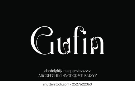 Elegant luxury minimalist serif display font vector with stylistic alternate