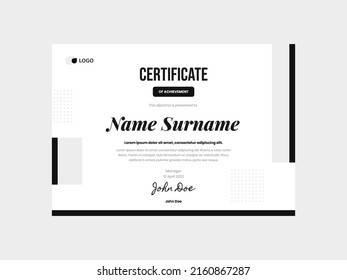 Elegant Luxury Monochrome Certificate Template