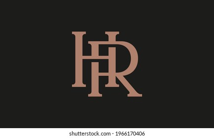 Elegante diseño de logotipo de Monograma de lujo Iniciales H R