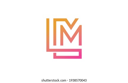 Elegant Luxury Monogram Initials L M logo design 