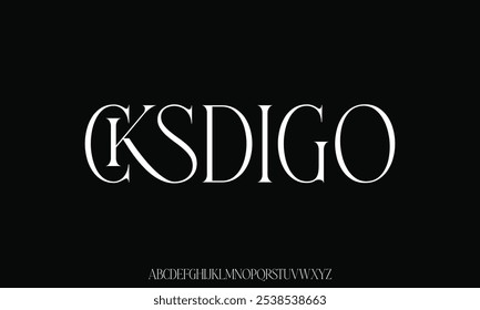 Elegant luxury natural curved display font vector