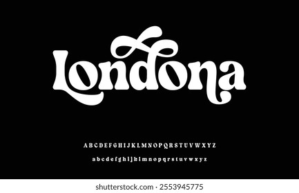 Elegant luxury natural curved display font vector