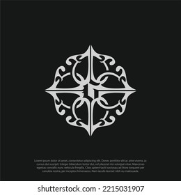 Elegante Patrón de Lujo Motif Iniciales G G Inspiración en el diseño del logotipo, Beauty Elegant Mandala Ornament Pattern Line Art