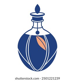 Elegante ilustración de Vector de botella de perfume de lujo, perfecta para el diseño de productos de belleza y fragancias de alta gama. Ideal para una marca y un embalaje elegantes, sofisticados y visualmente atractivos.