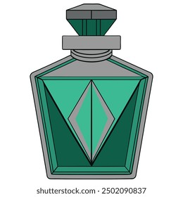 Elegante ilustración de Vector de botella de perfume de lujo, perfecta para el diseño de productos de belleza y fragancias de alta gama. Ideal para una marca y un embalaje elegantes, sofisticados y visualmente atractivos.