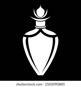 Elegante ilustración de Vector de botella de perfume de lujo, perfecta para el diseño de productos de belleza y fragancias de alta gama. Ideal para una marca y un embalaje elegantes, sofisticados y visualmente atractivos.