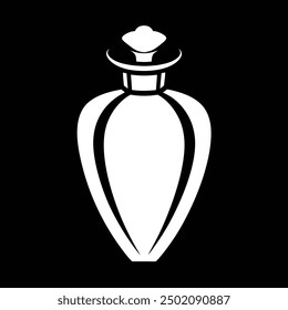 Elegant luxury perfume bottle vector artwork illustration, perfect for high-end beauty and fragrance product design. Ideal for chic, sophisticated, and visually appealing branding and packaging.