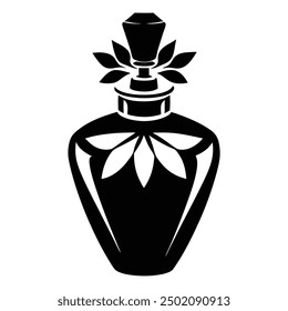 Elegant luxury perfume bottle vector artwork illustration, perfect for high-end beauty and fragrance product design. Ideal for chic, sophisticated, and visually appealing branding and packaging.