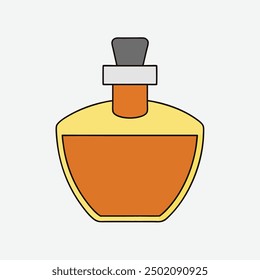 Elegant luxury perfume bottle vector artwork illustration, perfect for high-end beauty and fragrance product design. Ideal for chic, sophisticated, and visually appealing branding and packaging.