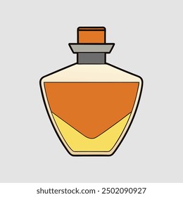 Elegant luxury perfume bottle vector artwork illustration, perfect for high-end beauty and fragrance product design. Ideal for chic, sophisticated, and visually appealing branding and packaging.