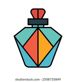 Ilustração elegante do vetor do vetor do frasco do perfume do luxo, perfeito para a marca de high-end, design da embalagem, e projetos da moda. Ideal para decoração e impressão digitais.