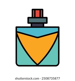 Elegant luxury perfume bottle vector artwork illustration, perfect for high-end branding, packaging design, and fashion projects. Ideal for digital decor and print.