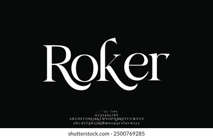 Elegant luxury sans serif alphabet display font vector. Beautiful typeface