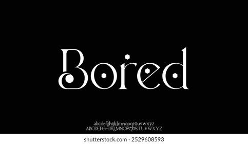 Elegant luxury sans serif alphabet display font vector. Beautiful typeface