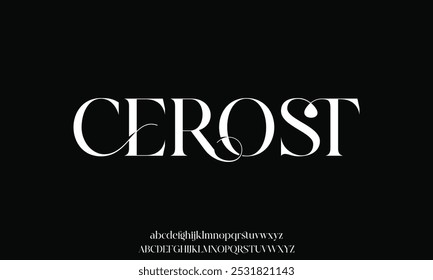 Elegant luxury sans serif alphabet display font vector. Beautiful typeface