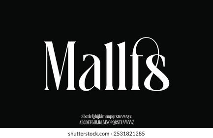 Elegant luxury sans serif alphabet display font vector. Beautiful typeface