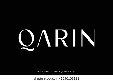Elegant luxury sans serif alphabet display font vector for logo design