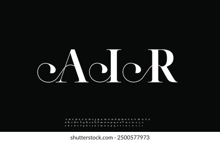 Elegant luxury serif alphabets font vector with alternate