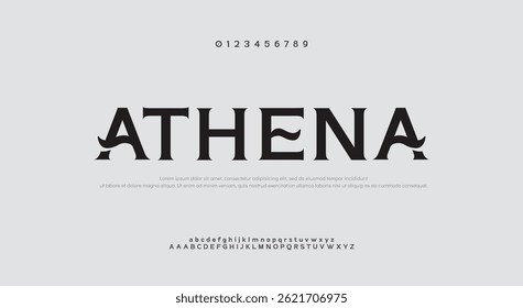 Elegant luxury serif display font vector. Typography sport, simple, technology, fashion, digital, future creative logo font. vector illustration
