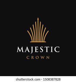 elegant, luxury and simple crown logo icon line outline symbol vector suitable for property hotel business