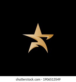 Elegant Luxury star with monogram initial letter A,S, AS, SA vector logo design